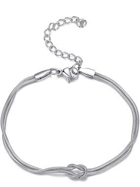 Love Knot Bracelet Dainty Snake Chain